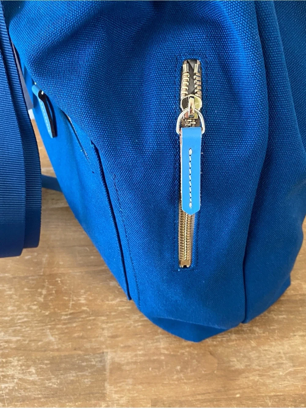 Dooney and Bourke Pickleball Sling Bag French Blue Leather and Canvas
